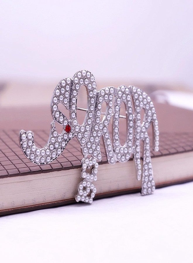 HUSURU Pearl Elephant DST Sorority Pin Soror Greek Delta Brooch Social Womenhood Gift Jewelry For Clothing Bag - Image 5